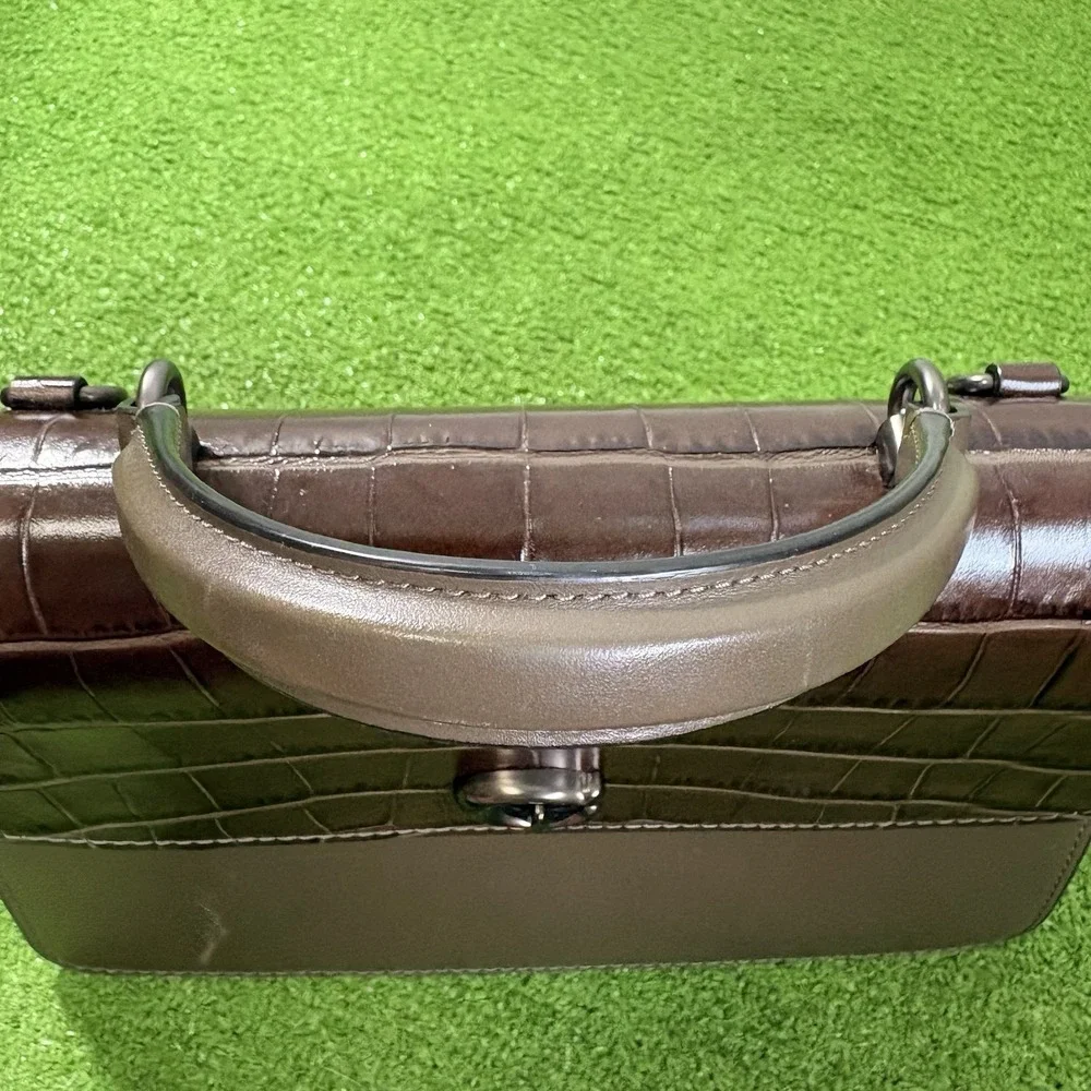 Leather Coach‎ Purse Crocodile Embossed Parker 32 Bag No Strap EUC Designer
